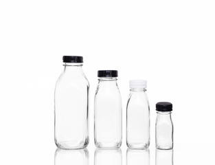 16oz Square Glass Milk Bottle with Plastic Cap