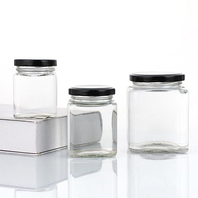 50ml 80ml 100ml 200ml 280ml 380ml 500ml Square Sealed Glass Food Storage Jar with Lid