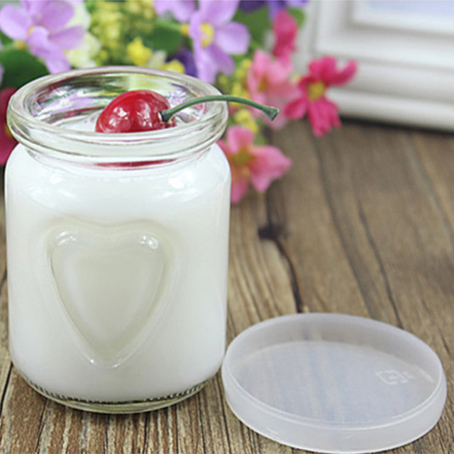 150ml Heart Shaped Pattern Glass Pudding Jar with Lid