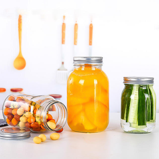 150ml 250ml 300ml 380ml 500ml Polished Mason Jar with Aluminum Lid