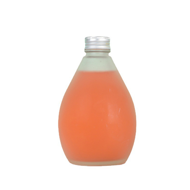 350ml 500ML Clear Frosted Glass Juice Bottle with Aluminum Lid