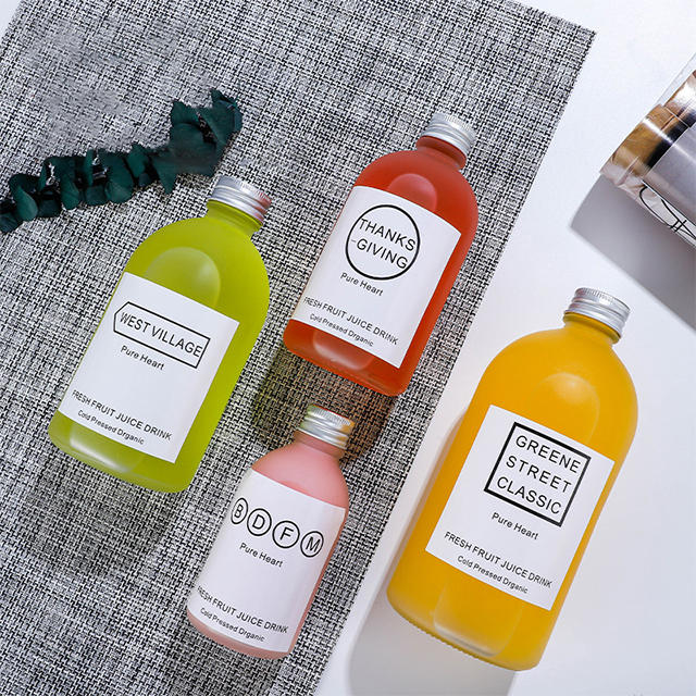 150ml 280ml 350ml Frosted Transparent Coffee Enzyme Milk Tea Juice Beverage Bottle with Aluminum Cap