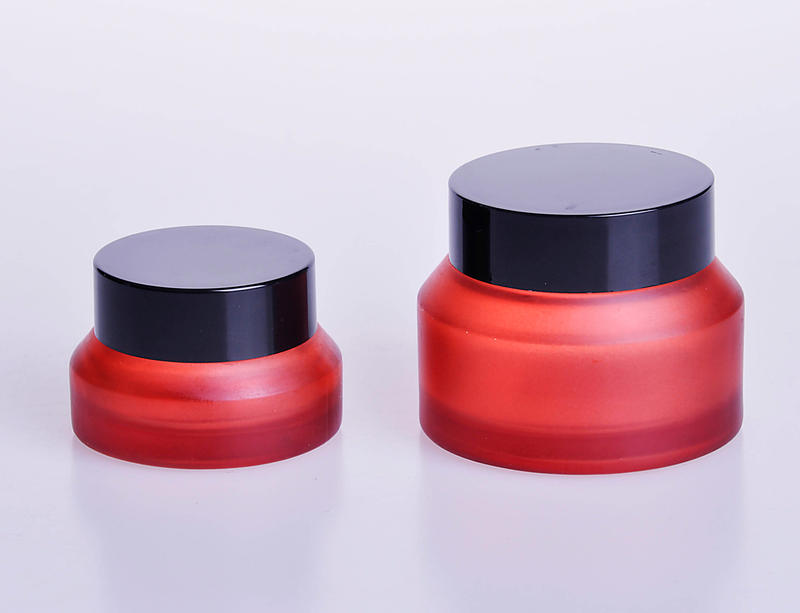 Glass Cream jar with oblique shoulder with customized color 