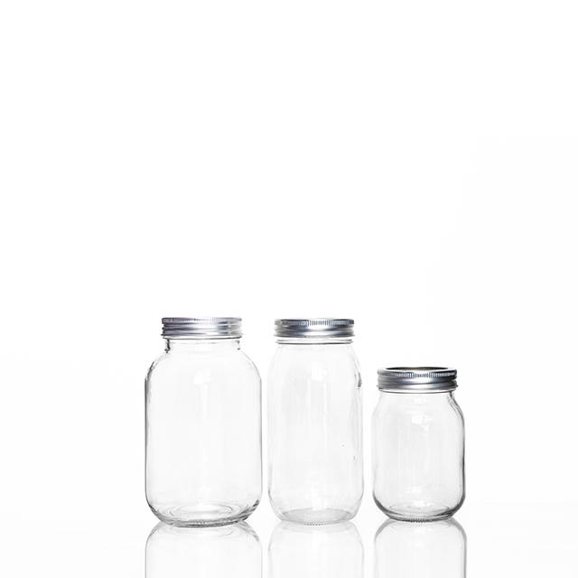 150ml 250ml 380ml 500ml 750ml Thick Round Clear Glass Storage Tank with Aluminum Lid