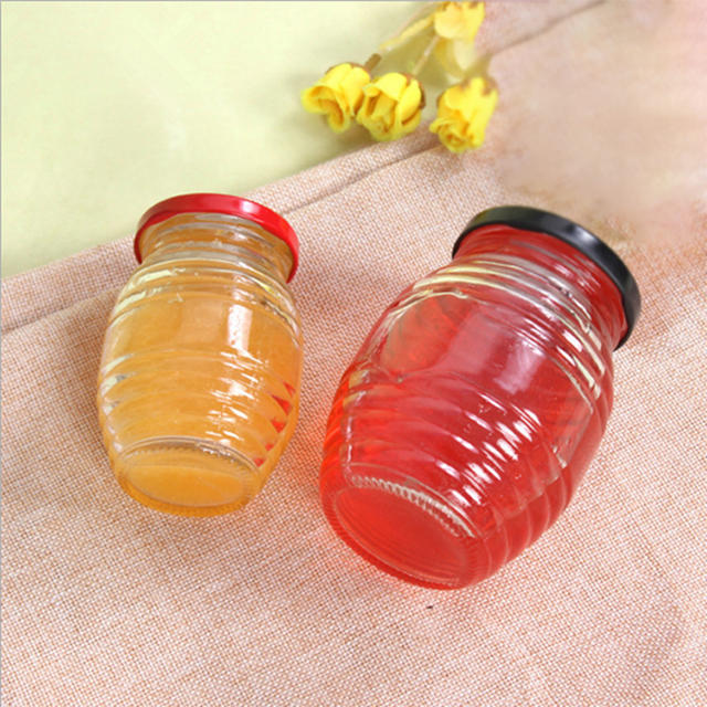 250ml 500ml 1000ml Threaded Honey Jar with Tinplate Lid